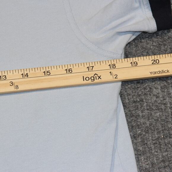 Barbour Polo Shirt Mens Medium Light Blue Gold Outdoor Preppy Logo 100% Cotton - Picture 5 of 6